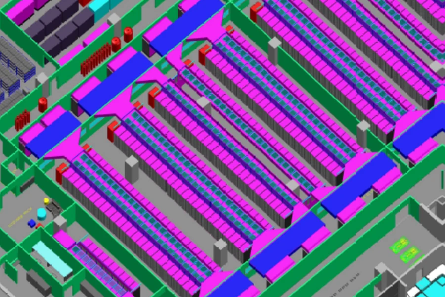 BIM model showing coordinated data centre services